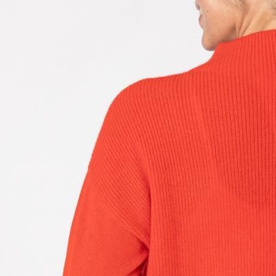 100% KASCHMIR Pullover, Stehkragen, rot