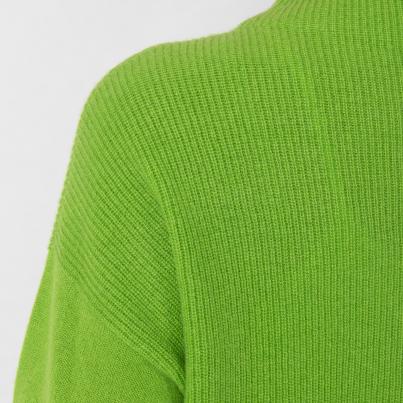 100% KASCHMIR Pullover, Stehkragen, kiwi