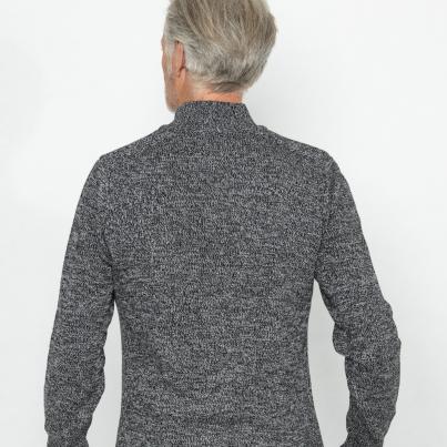 Herren-Pullover mit Troyerkragen schwarz
