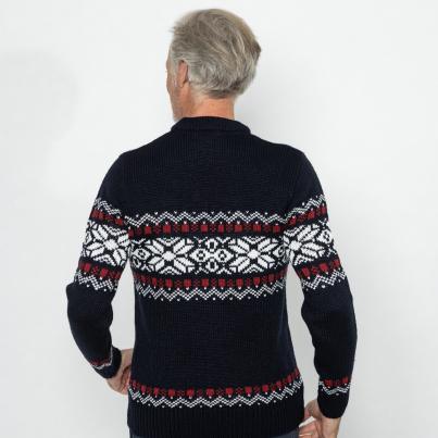 Herren-Pullover mit Norwegermuster marine