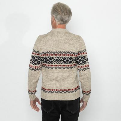 Herren-Pullover mit Norwegermuster beige