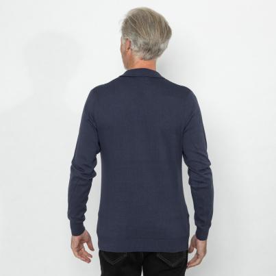 Herren-Pullover mit Polokragen blau