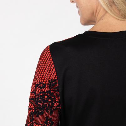 VANESSA STYLE Damen-Longshirt schwarz/rot