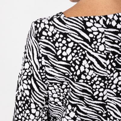 VANESSA STYLE Damen-Longshirt schwarz/weiß