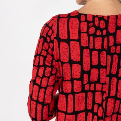 VANESSA STYLE Damen-Longshirt rot/schwarz