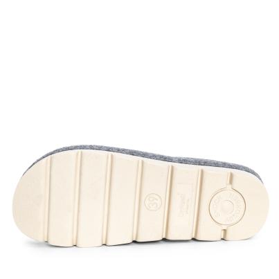 Dr. Feet Damenhausschuhe grau mit Herzen