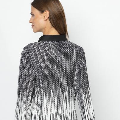 TRENDS by J. Leibfried Plissee-Bluse schwarz/weiß