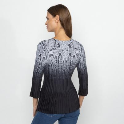 TRENDS by J. Leibfried Plissee-Shirt schwarz/grau