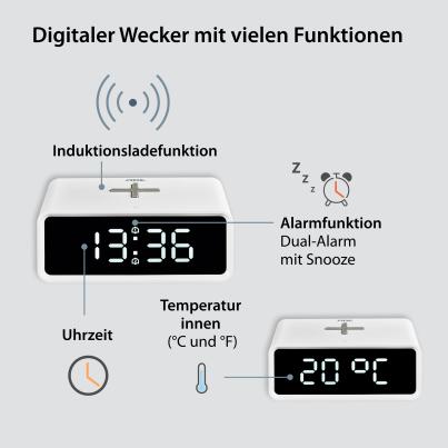 ADE digitaler Wecker + Ladefunktion