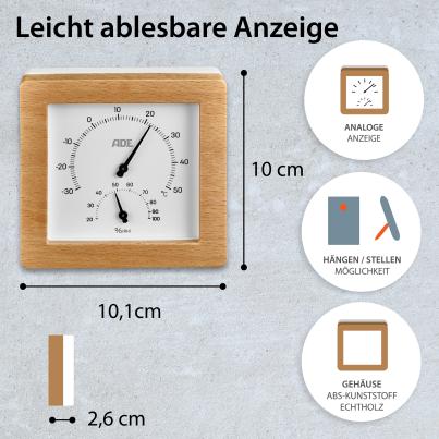 ADE Thermo-/Hygrometer Analog