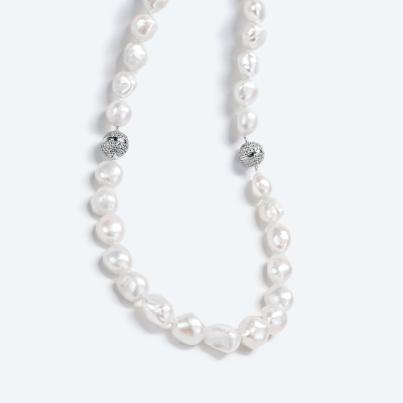 SET: Collier+Armband Süßwasserzuchtperlen weiß