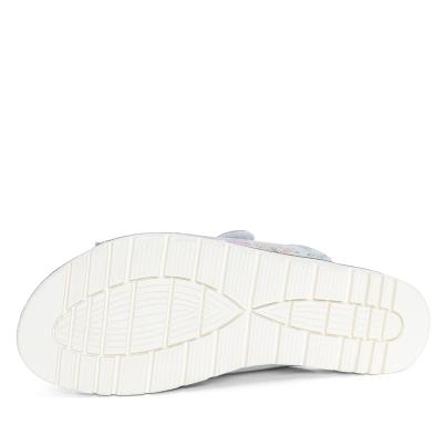 Chiara Gradi Damenpantoletten weiß mit Bumenmuster