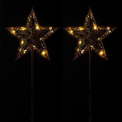 2 LED-Gartenstecker Sterne