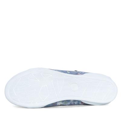 Andrea Conti Damen Lederslipper blau gemustert