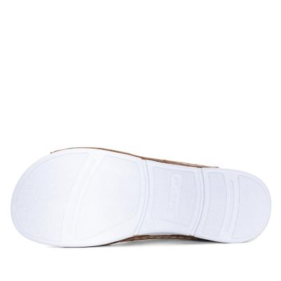 Andrea Conti Damen Lederpantolette camel