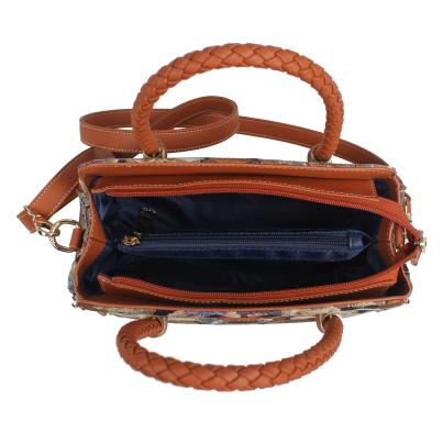 Henney Bear Henkeltasche cognac/gemustert