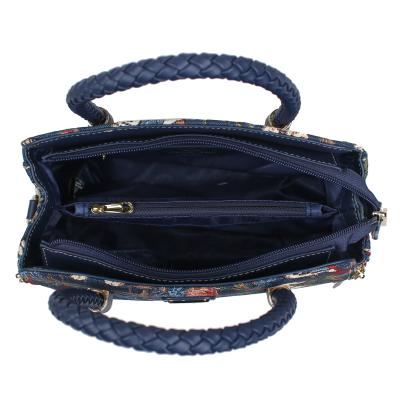 Henney Bear Henkeltasche dunkelblau/gemustert