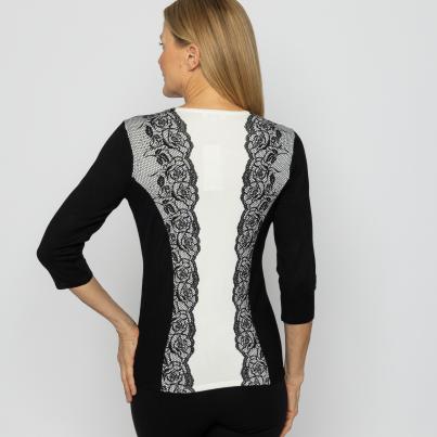 MILANO Design Damen-Pullover schwarz/weiß