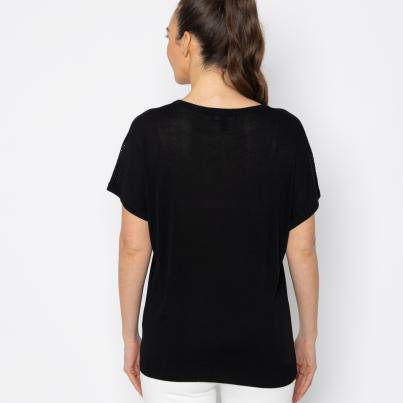 mocca by J. Leibfried Strick-Shirt schwarz