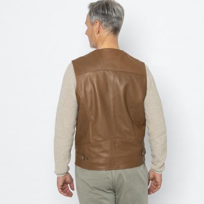 OTTO KERN Herren-Lederweste cognac