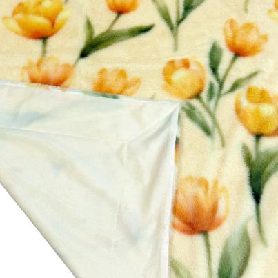 Felldecke mit Blumendesign 150x200cm