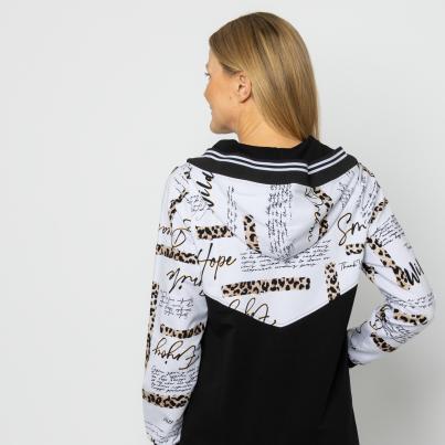 VANESSA STYLE Damen-Kapuzenjacke schwarz/weiß