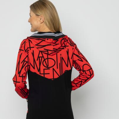 VANESSA STYLE Damen-Kapuzenjacke schwarz/rot