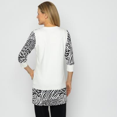 VANESSA STYLE Damen-Longshirt offwhite/animal