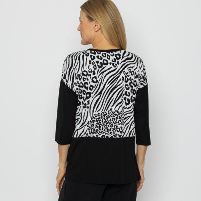 VANESSA STYLE Damen-Shirt schwarz/animal