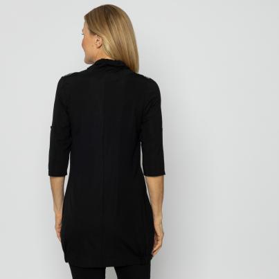 VANESSA STYLE Damen-Longshirt schwarz/weiß