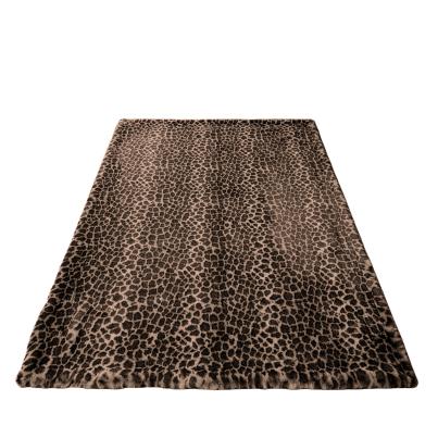 Felldecke Leopard dunkelbraun