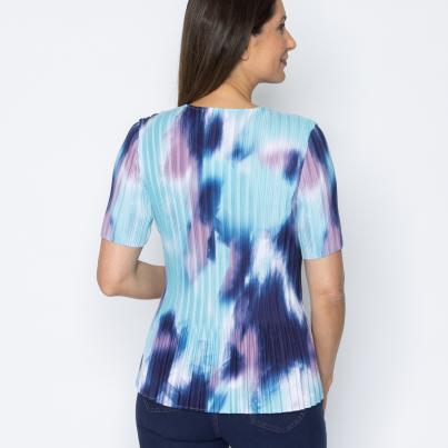 Jeannie Damen-Plissee-Shirt Farbmix
