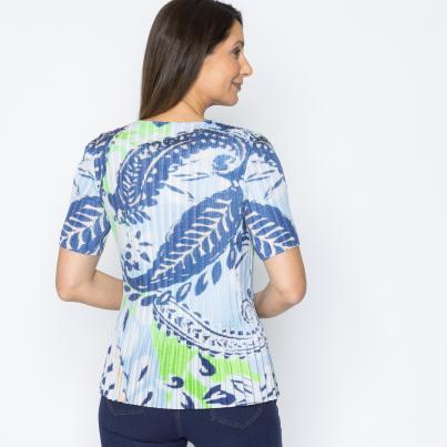 Jeannie Damen-Plissee-Shirt Paisley