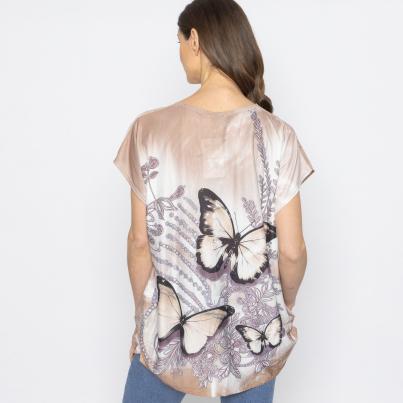 FASHION NEWS Damen-Shirt Butterfly beige
