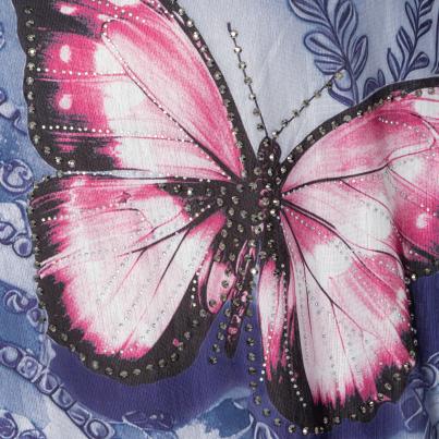 FASHION NEWS Damen-Shirt Butterfly blau