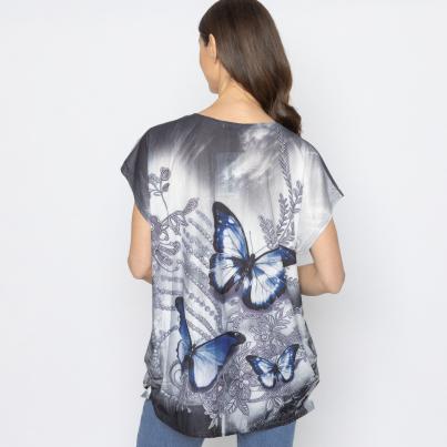 FASHION NEWS Damen-Shirt Butterfly grau