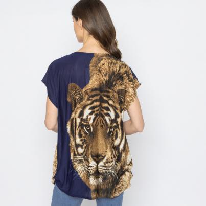 FASHION NEWS Damen-Shirt Tigerkopf navy