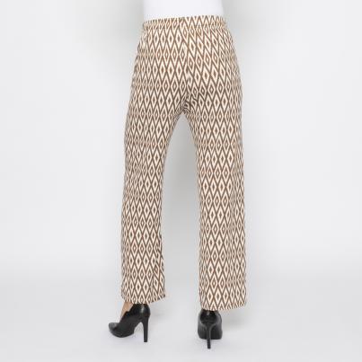 FASHION NEWS Damen-Hose Grafik braun/weiß