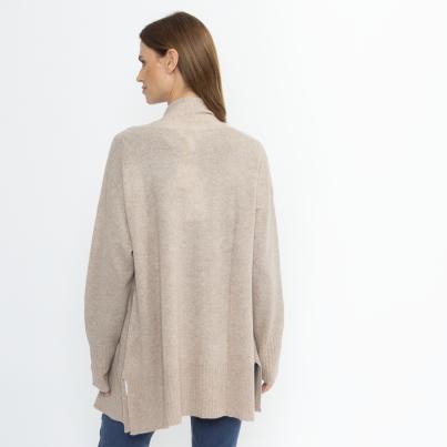 100% KASCHMIR Jacke Schalkragen beige melange