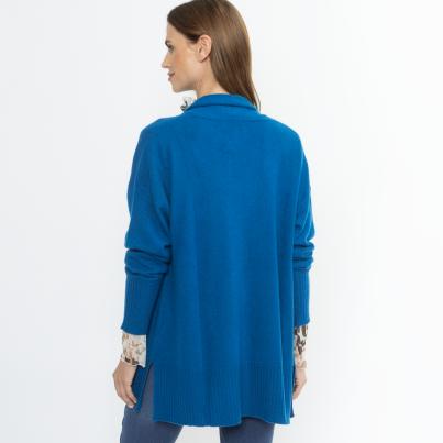 100% KASCHMIR Jacke Schalkragen blau