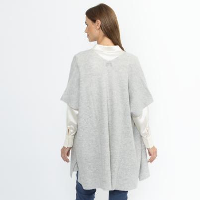 100% KASCHMIR Jacke Poncho-Style hellgrau melange