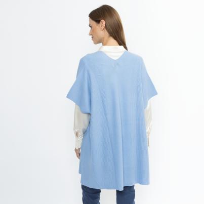 100% KASCHMIR Jacke Poncho-Style hellblau