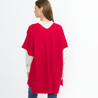 100% KASCHMIR Jacke Poncho-Style rot