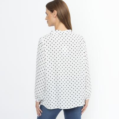 TRENDS by J. L. Schluppenbluse offwhite/schwarz