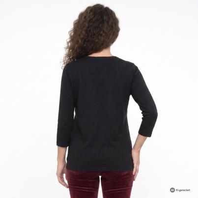 mocca by J. Leibfried Strickshirt schwarz