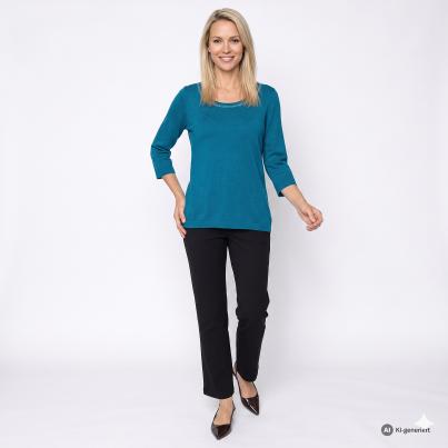 CHRISTIAN MATERNE 2er Set Pullover schwarz/petrol