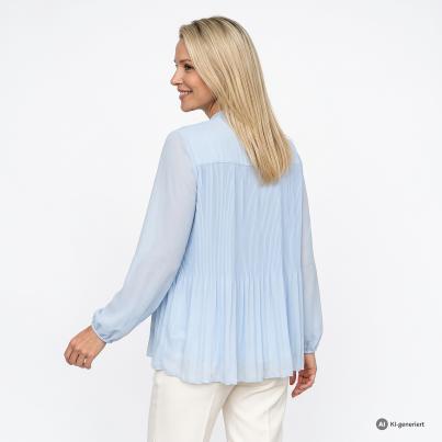 TRENDS by J. Leibfried Plisseebluse hellblau