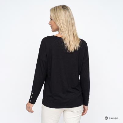 CHRISTIAN MATERNE Damen-Shirt Leoblume schwarz
