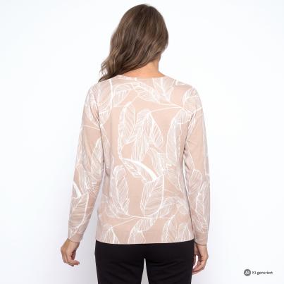 CHRISTIAN MATERNE Damen-Pullover beige/weiß