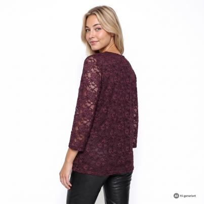KERNIG by Sarah Kern Spitzenshirt bordeaux